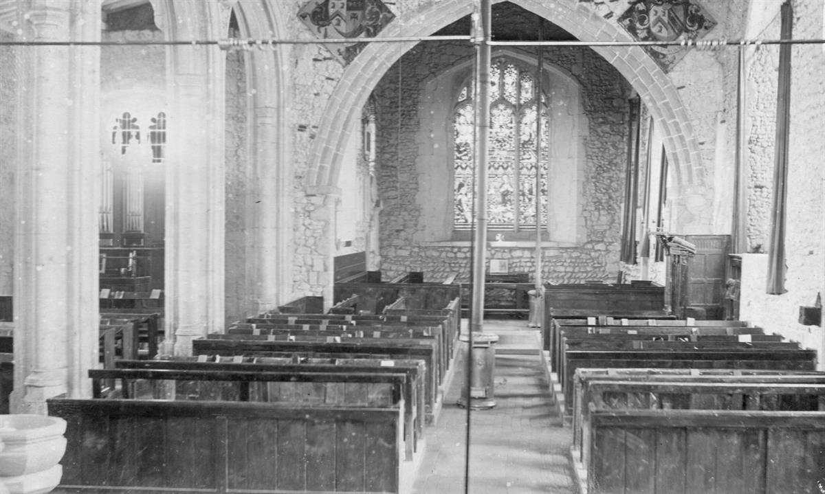 nave c1896 showing pulpit and priests chair