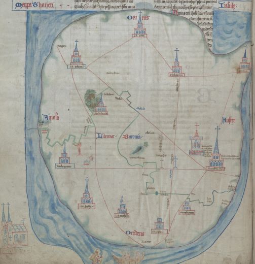 Thanet Map from Thomas of Elmham