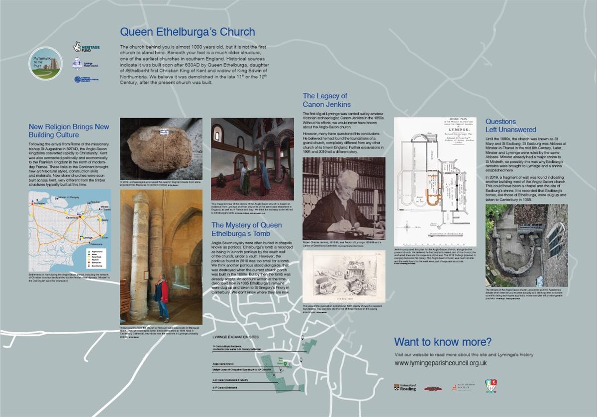 Queen Ethelburga's church information panel