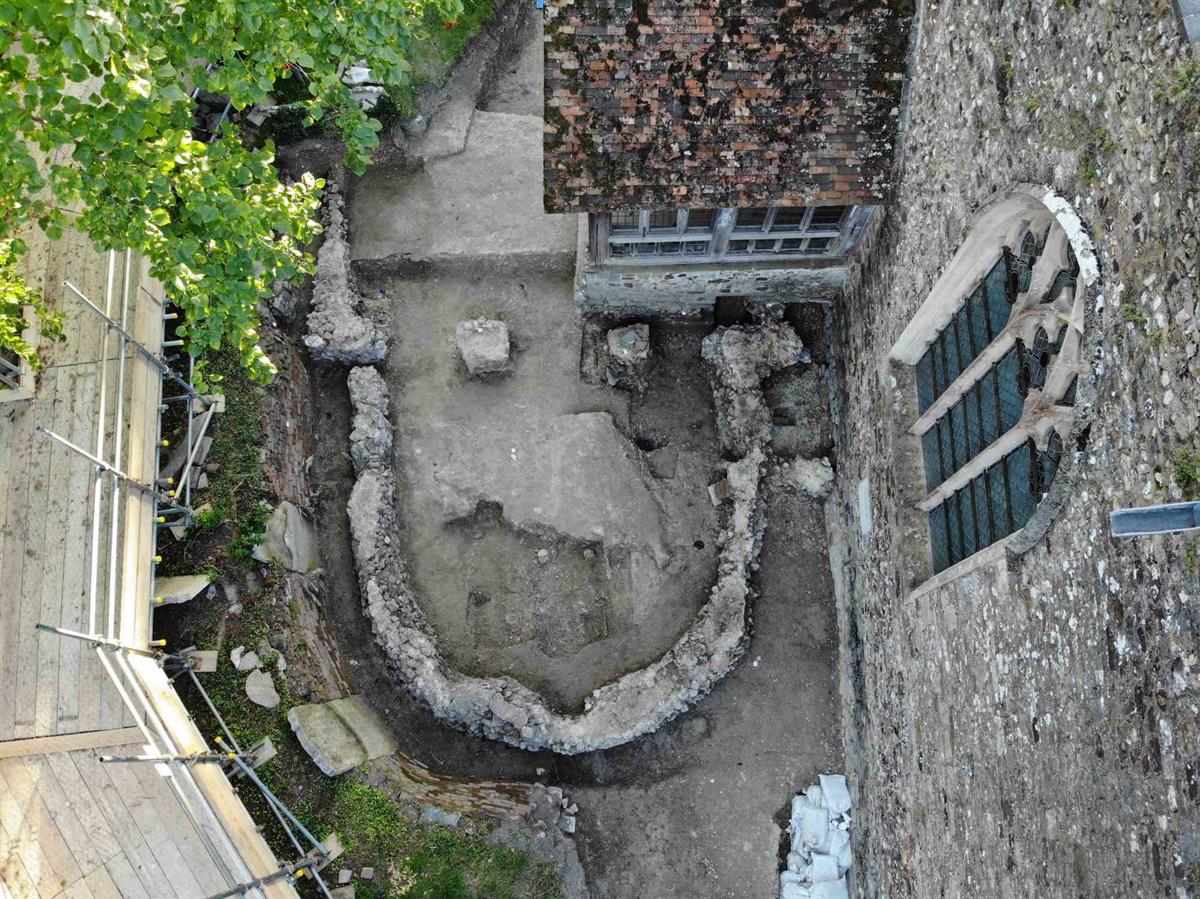 Aerial view of 7th Century church